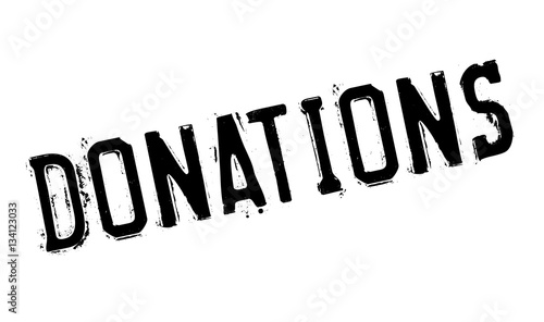 Donations rubber stamp. Grunge design with dust scratches. Effects can be easily removed for a clean, crisp look. Color is easily changed.
