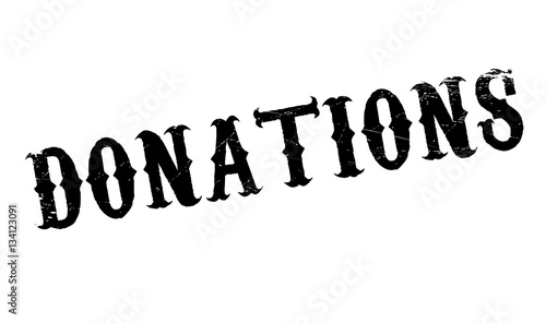 Donations rubber stamp. Grunge design with dust scratches. Effects can be easily removed for a clean, crisp look. Color is easily changed.