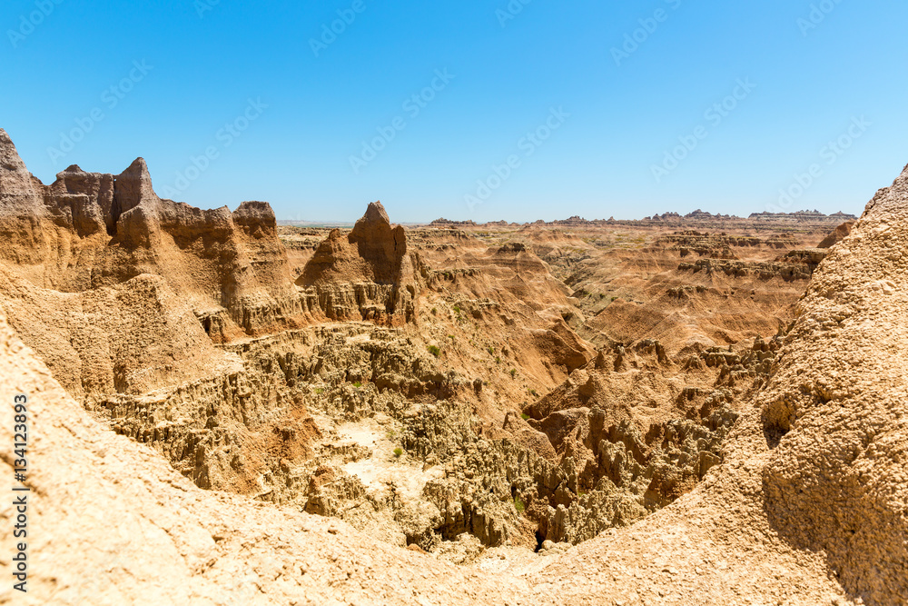 Scenic view of Rock formations in sunny day