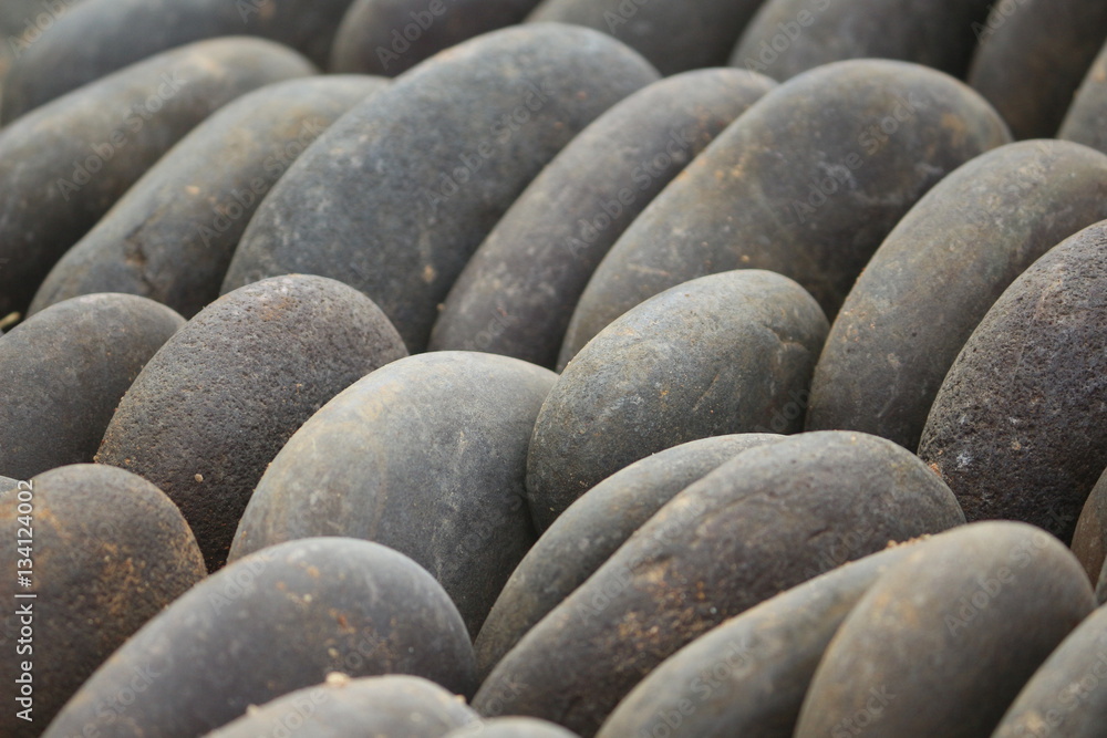 Pebbles arranged in order