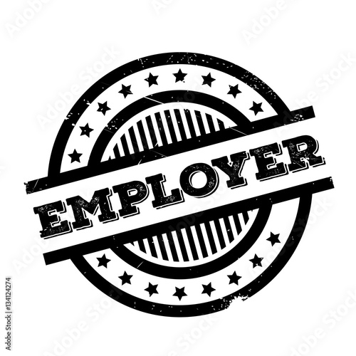 Employer rubber stamp. Grunge design with dust scratches. Effects can be easily removed for a clean, crisp look. Color is easily changed.