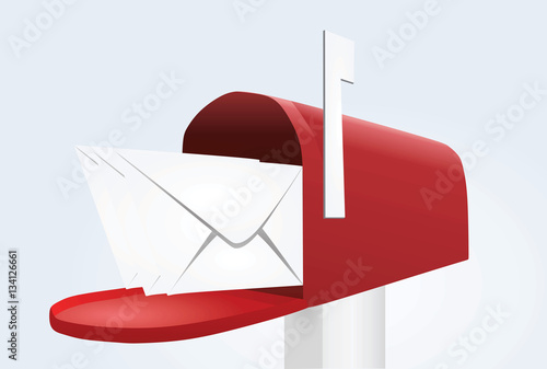Red post box vector