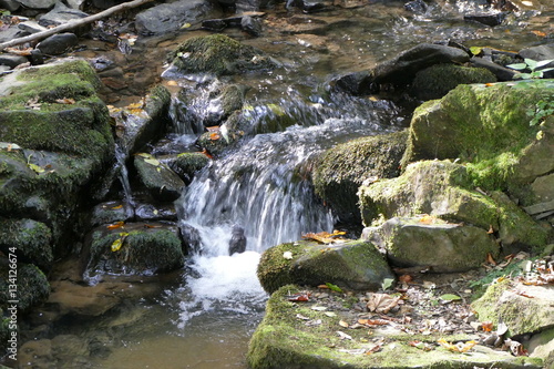 rivulet and his small waterfall