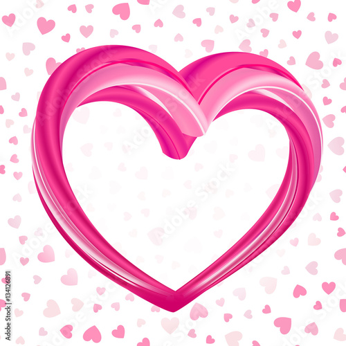 Valentines background, abstract pink heart shape