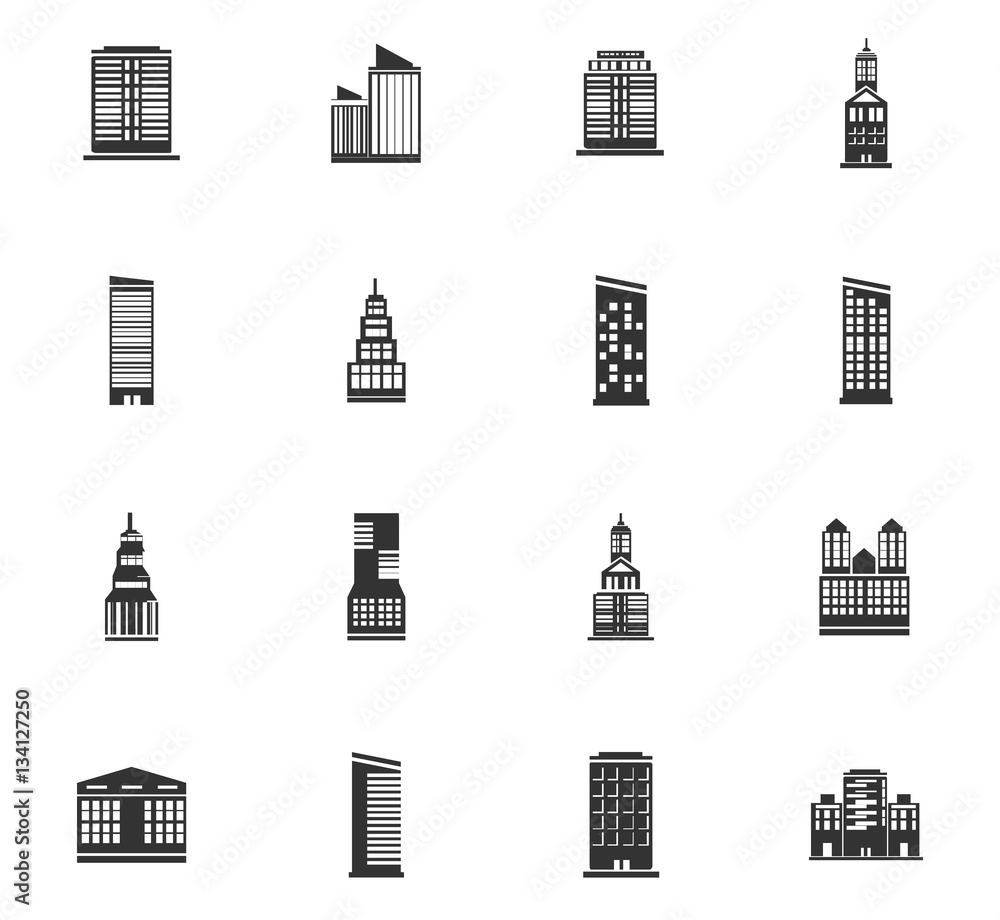 buildings icon set