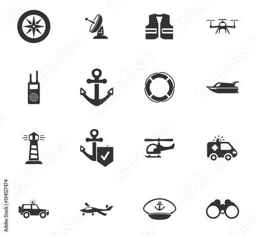coast guard icon set