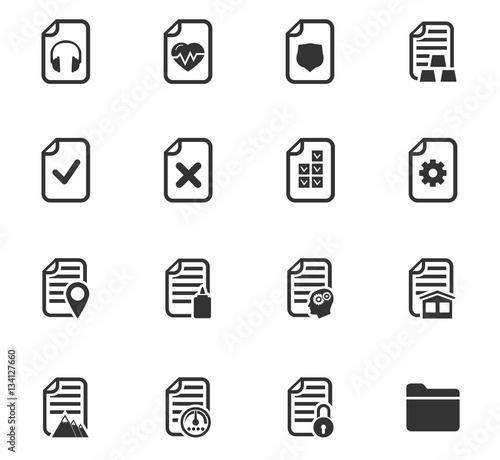 documents icon set