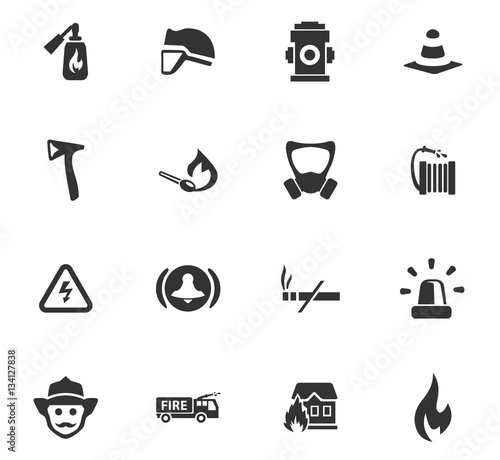 fire brigade icon set