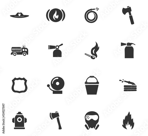 fire brigade icon set