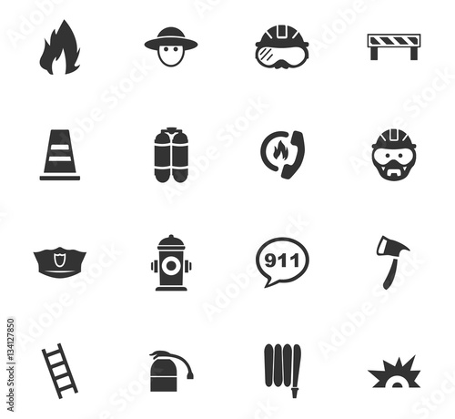 fire brigade icon set