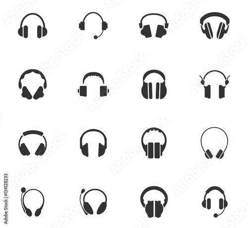 headphones icon set