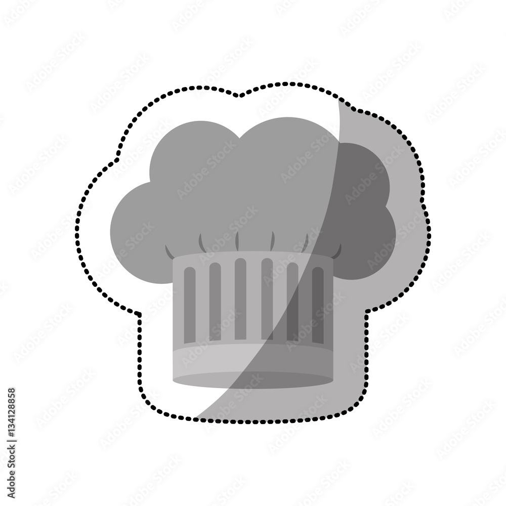 dotted sticker of chefs hat shading with stripeds vector illustration dotted sticker of chefs hat shading with stripeds vector illustration