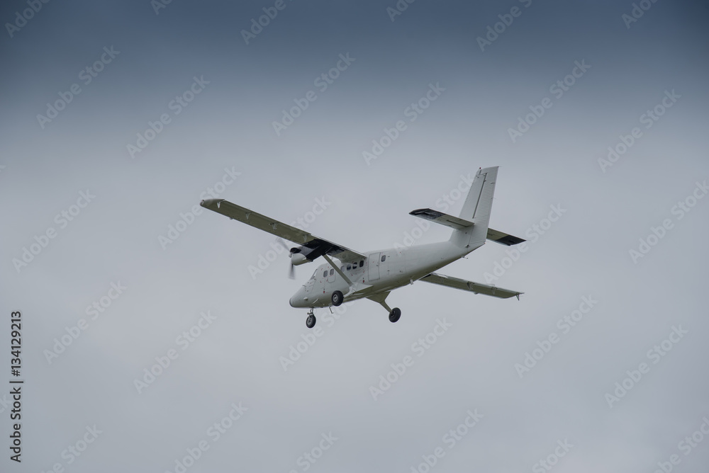 Departing aeroplane from the St Mary's Airport on the Isles of Scilly. Departing aeroplane from the St Mary's Airport on the Isles of Scilly.