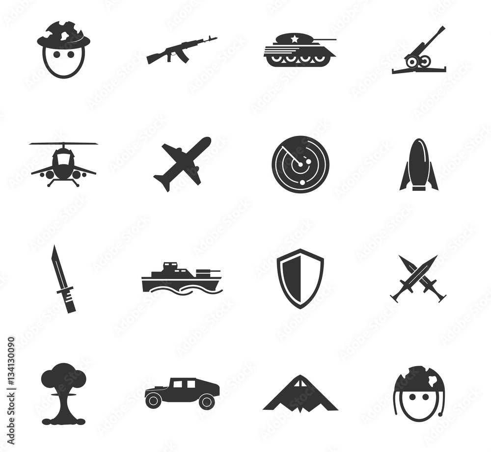 war symbols icon set