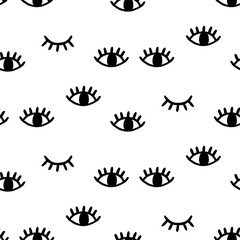 Fototapete Augenmuster Zwinkernde Augen Nahtloses Design  © Artrise Stocker