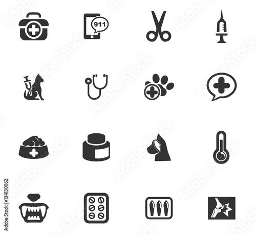 veterinary clinic icon set