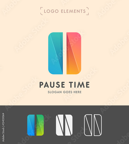 Pause time logo design