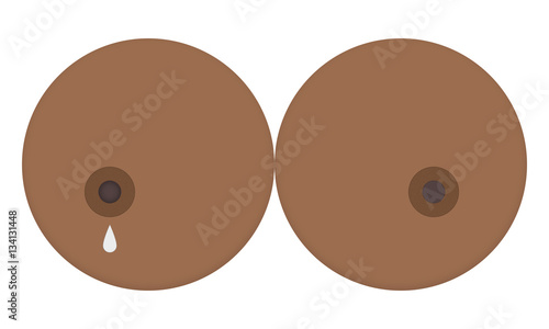 Lactating black boobs vector