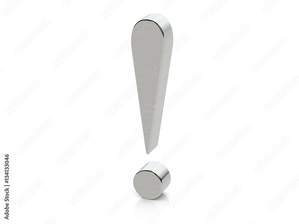 Metallic exclamation mark symbol Metallic exclamation mark symbol