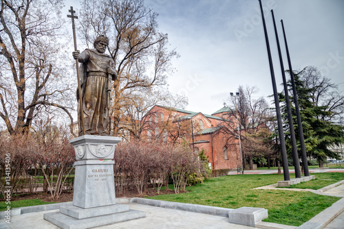 King Samuil's monument and Saint Sofia church in Sofia, Bulgaria  photo