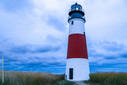 Sankaty lighthouse in the early morning on the Island of Nantucket Massachusetts