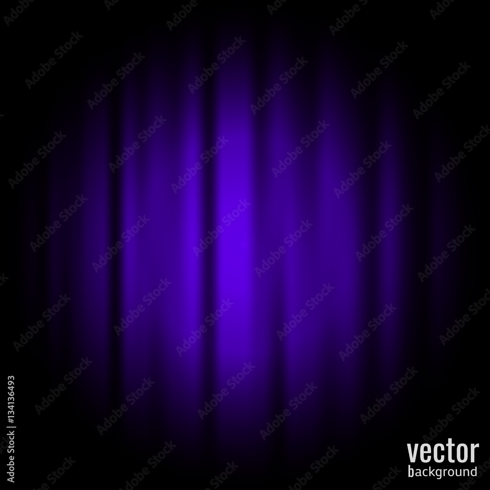 Vector abstract shiny curtain. Light stripes on dark background element