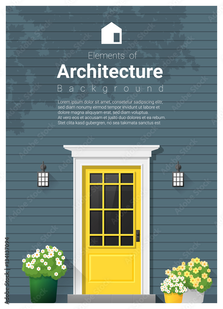 Obraz premium Elements of architecture , front door background , vector ,illustration