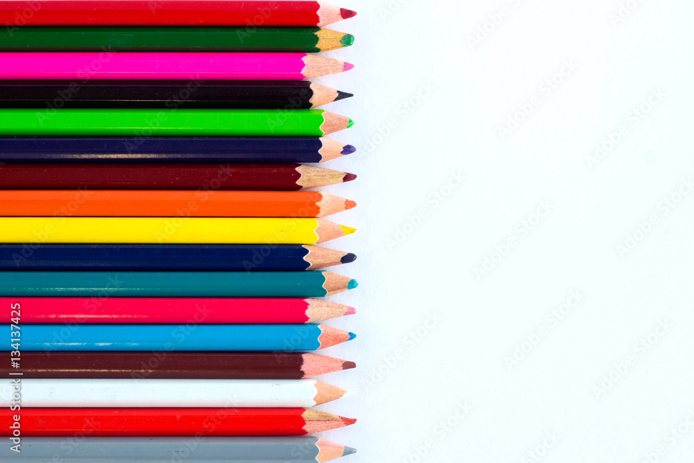 White background for presentation with vertical colourful border White background for presentation with vertical colourful border