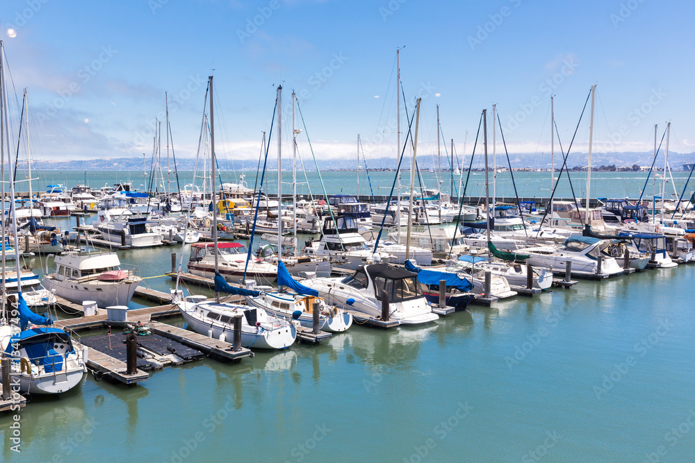 Yachts in San Francisco harbor
