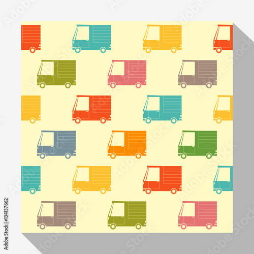 Retro seamless pattern collection with car , vector , illustration