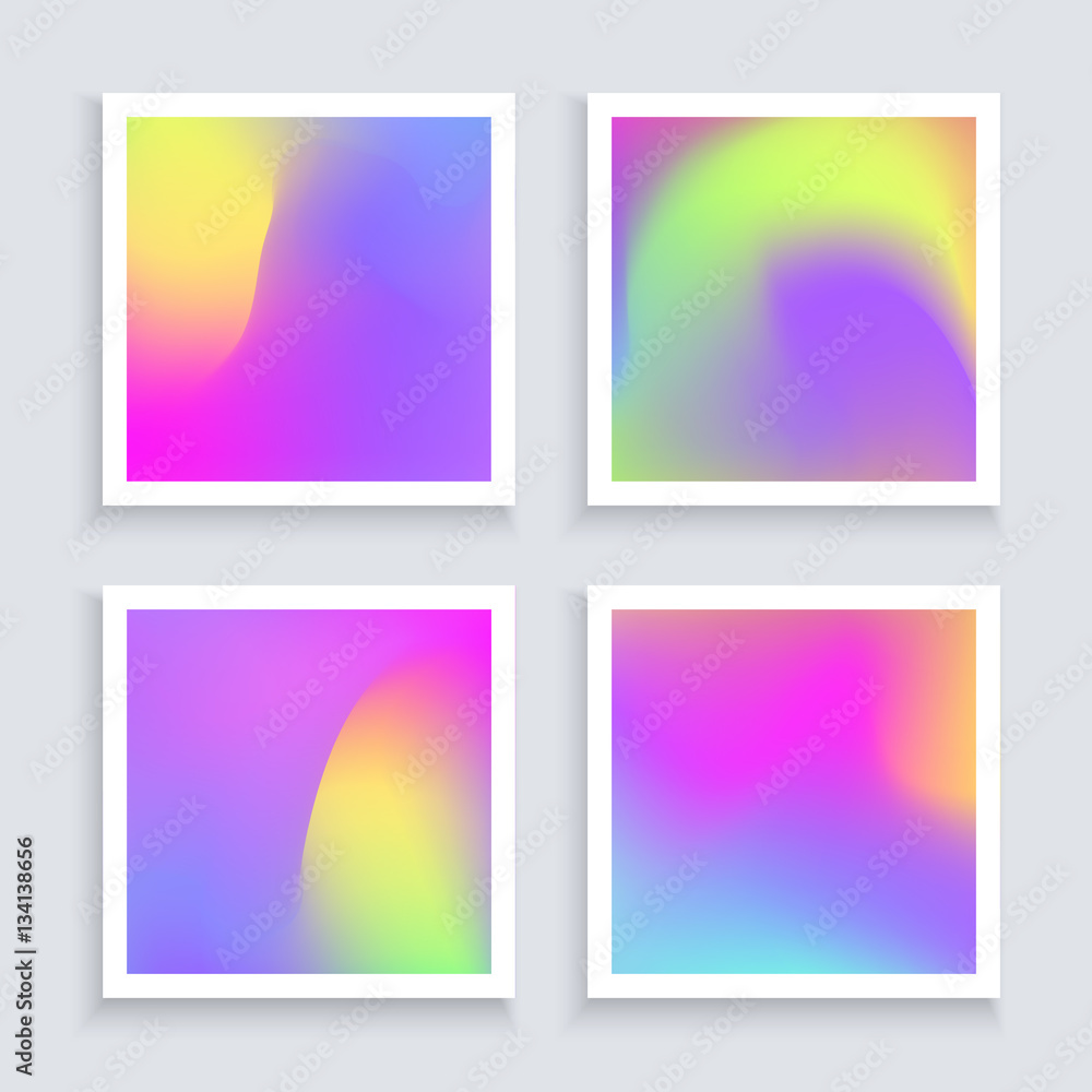 Fluid colors backgrounds set. Applicable for banner, cover, flyer, brochure, wallpaper, invitation card,poster. Vector template.