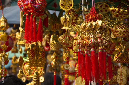 souvenirs Chinese New Year at China town market © worapongtian