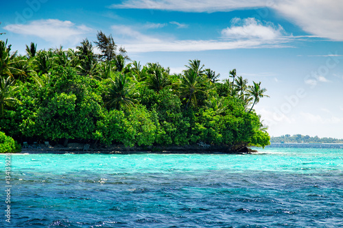 Beautiful nature landscape of tropical island at daytime, Maldives © Ivan Kurmyshov