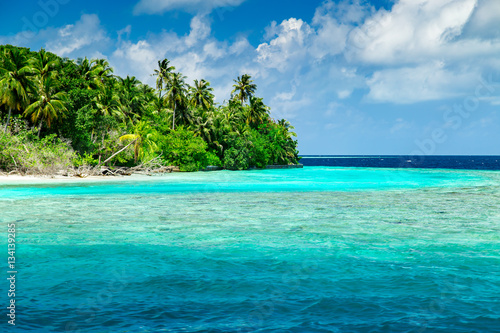 Fototapeta Naklejka Na Ścianę i Meble -  Beautiful nature landscape of tropical island at daytime, Maldives
