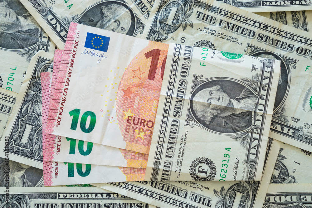 Obraz premium Dollars and euro money
