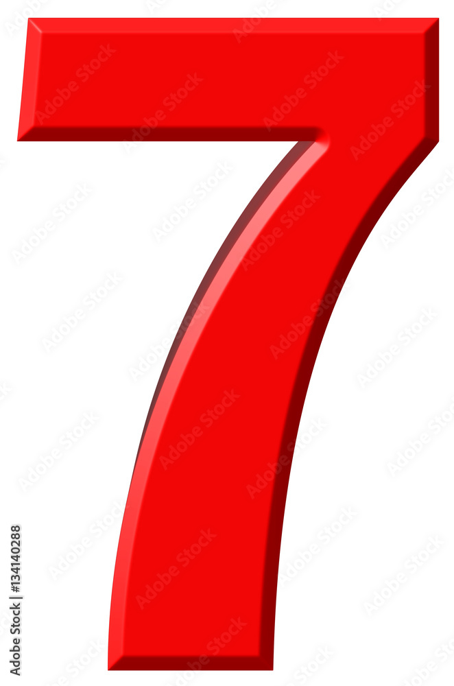 Numeral 7, seven, isolated on white background, 3d render Numeral 7, seven, isolated on white background, 3d render