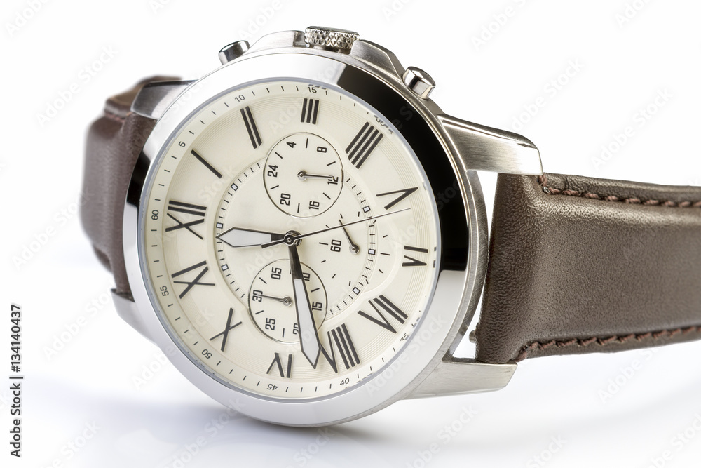 Men's luxury wrist watch on white background Men's luxury wrist watch on white background