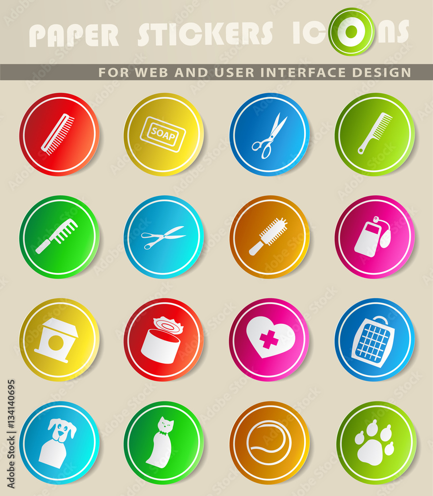 goods for pets icon set goods for pets icon set