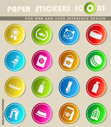 goods for pets icon set