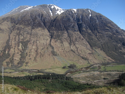 Ben Nevis in Scotland on a clear sunny day. The highest mountain on the British Isles. photo