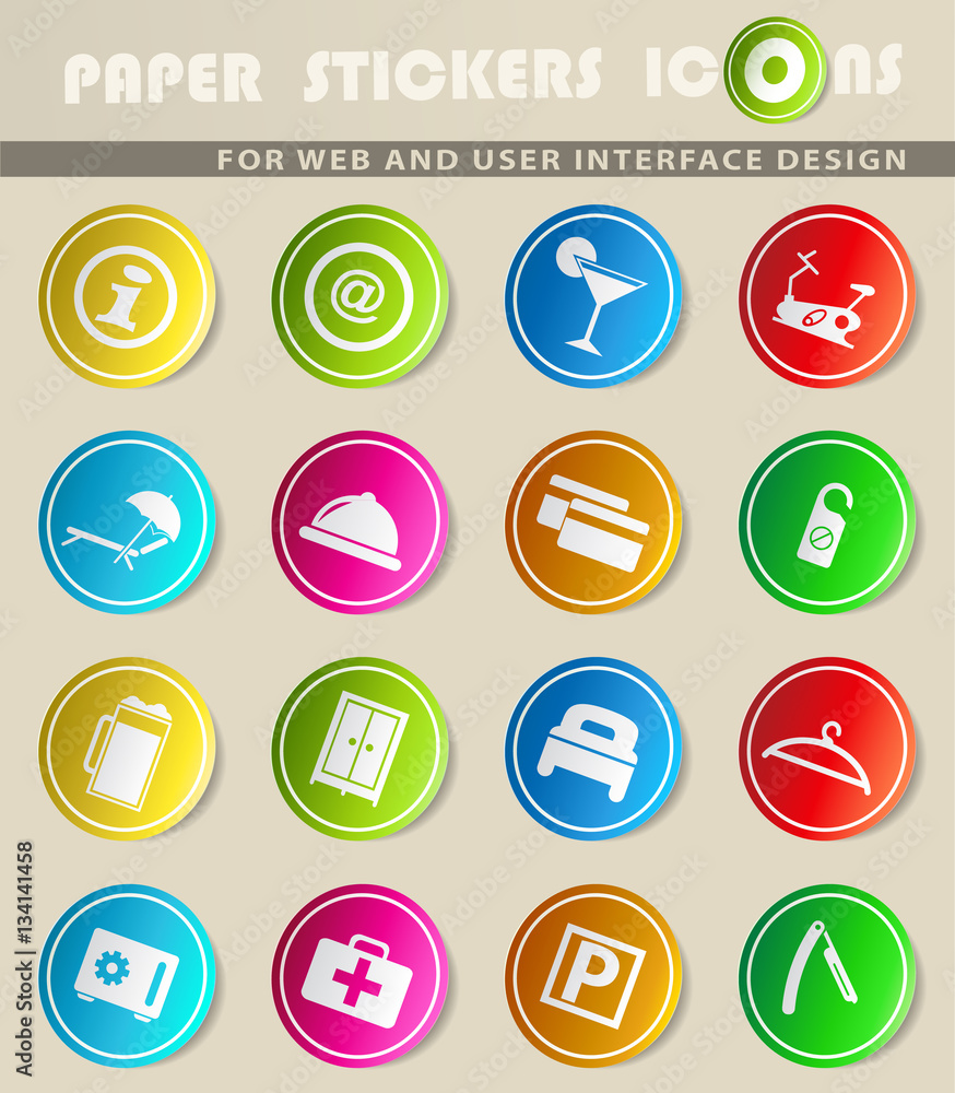 hotel room services icon set hotel room services icon set