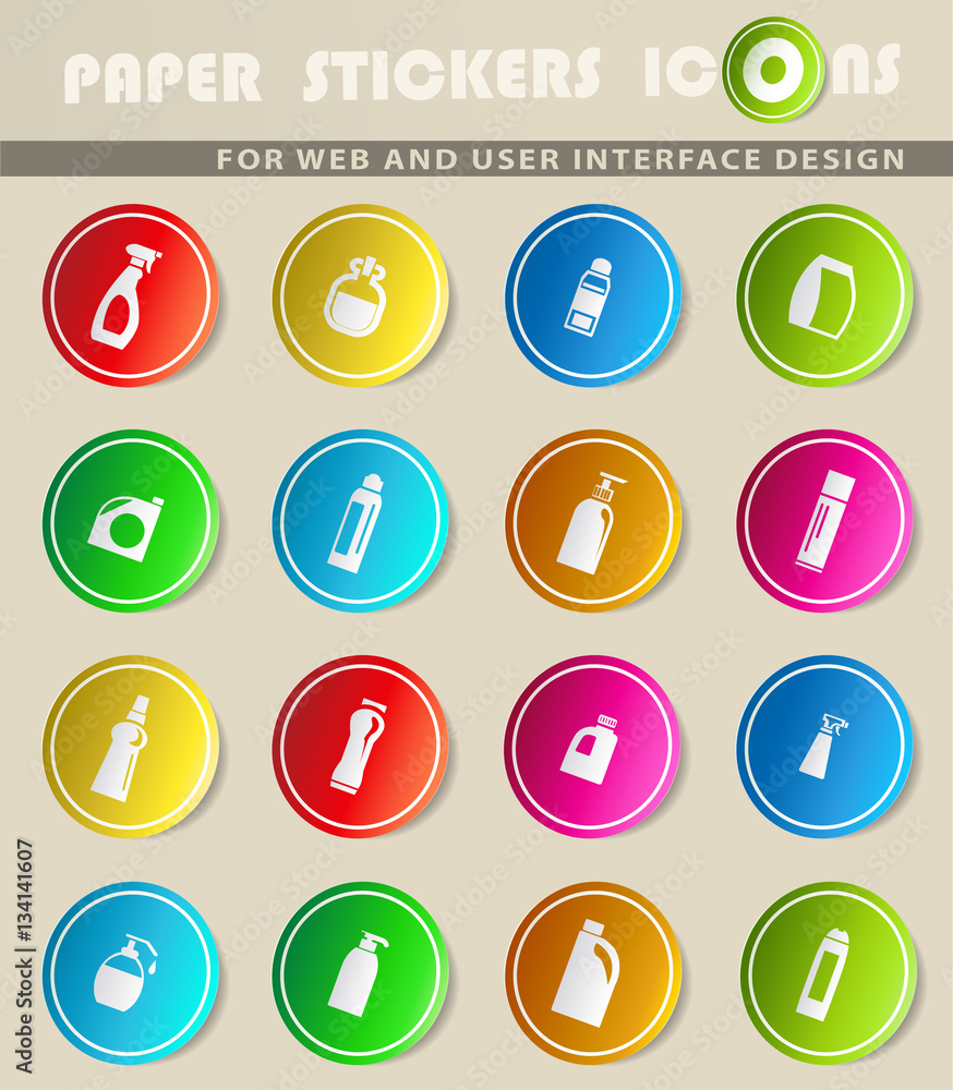 household chemicals icon set household chemicals icon set
