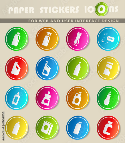 household chemicals icon set