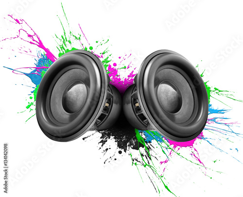 Music speakers colorful design photo