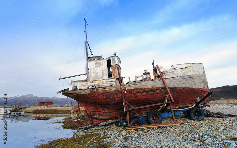 Remains of the old wooden ship Remains of the old wooden ship