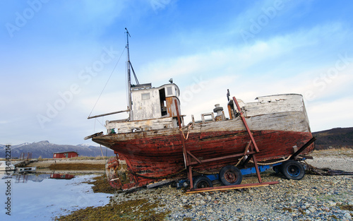 Remains of the old wooden ship