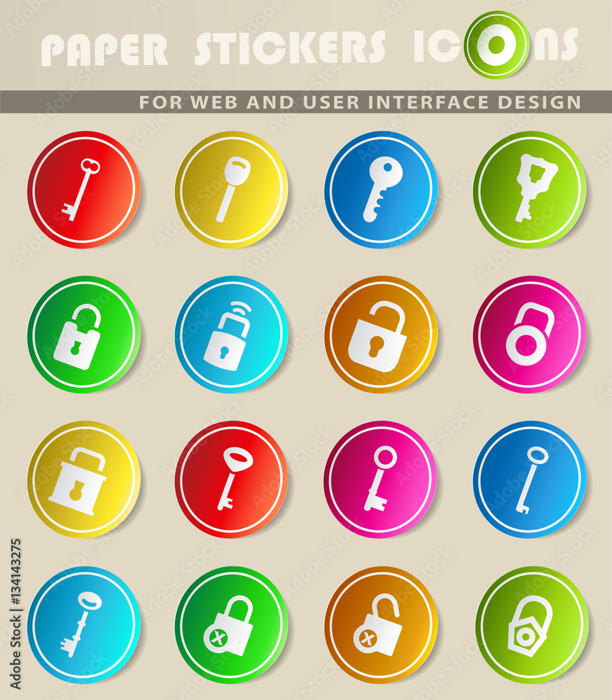 lock and key icon set lock and key icon set