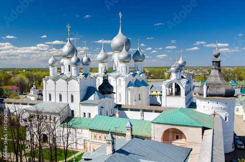 Assumption Cathedral and church of the Resurrection in Rostov Kremlin, Russia photo