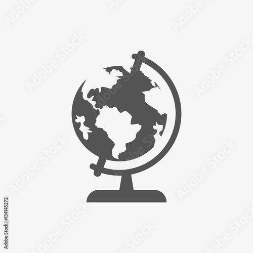Earth globe icon stock vector illustration flat design