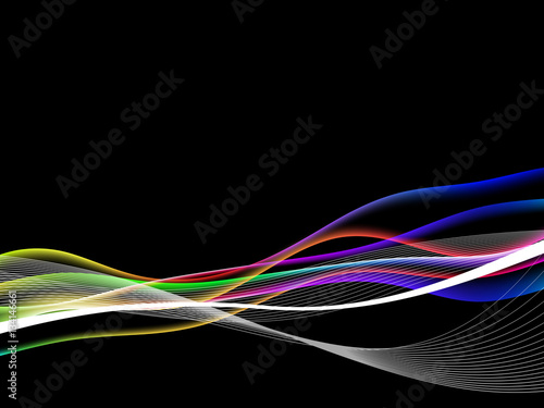 dinamyc flow, stylized  waves, vector photo